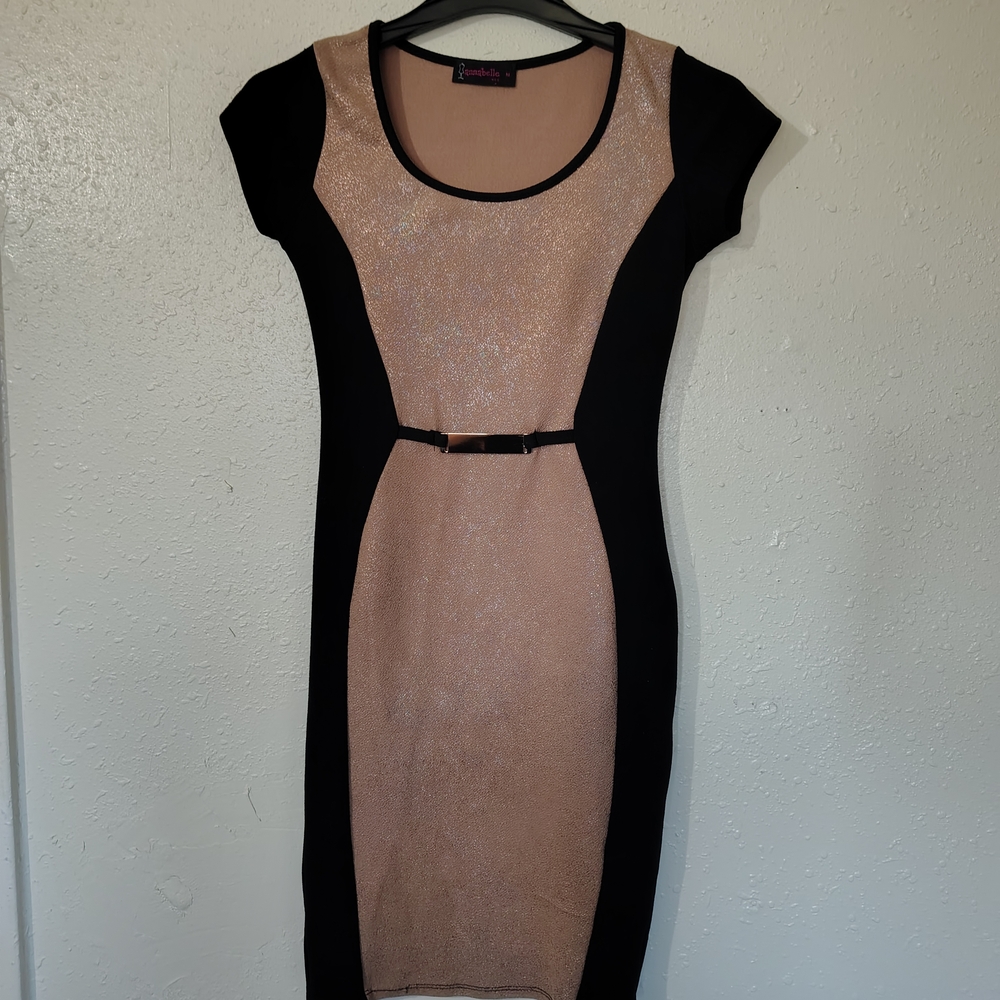 Annabelle Black and Gold Mini Dress